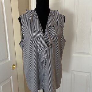 Karl Lagerfeld Striped Ruffle Blouse